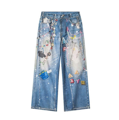 AA PRINTED KEYCHAIN JEANS // BLUE
