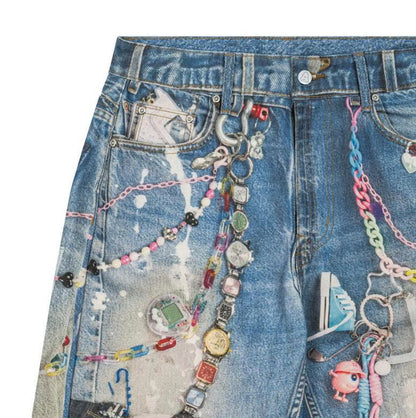 AA PRINTED KEYCHAIN JEANS // BLUE