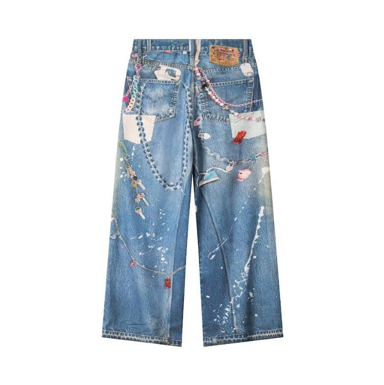 AA PRINTED KEYCHAIN JEANS // BLUE
