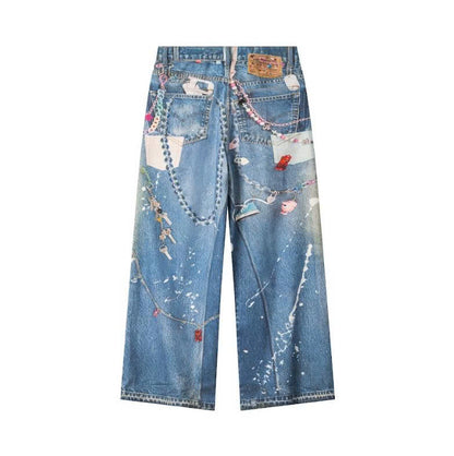 AA PRINTED KEYCHAIN JEANS // BLUE