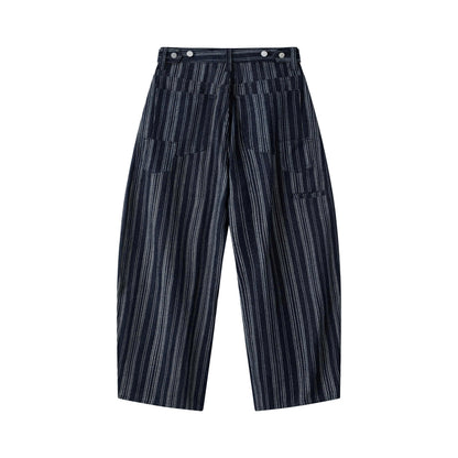 AA PLEATED DENIM PANTS // BLUE STRIPED