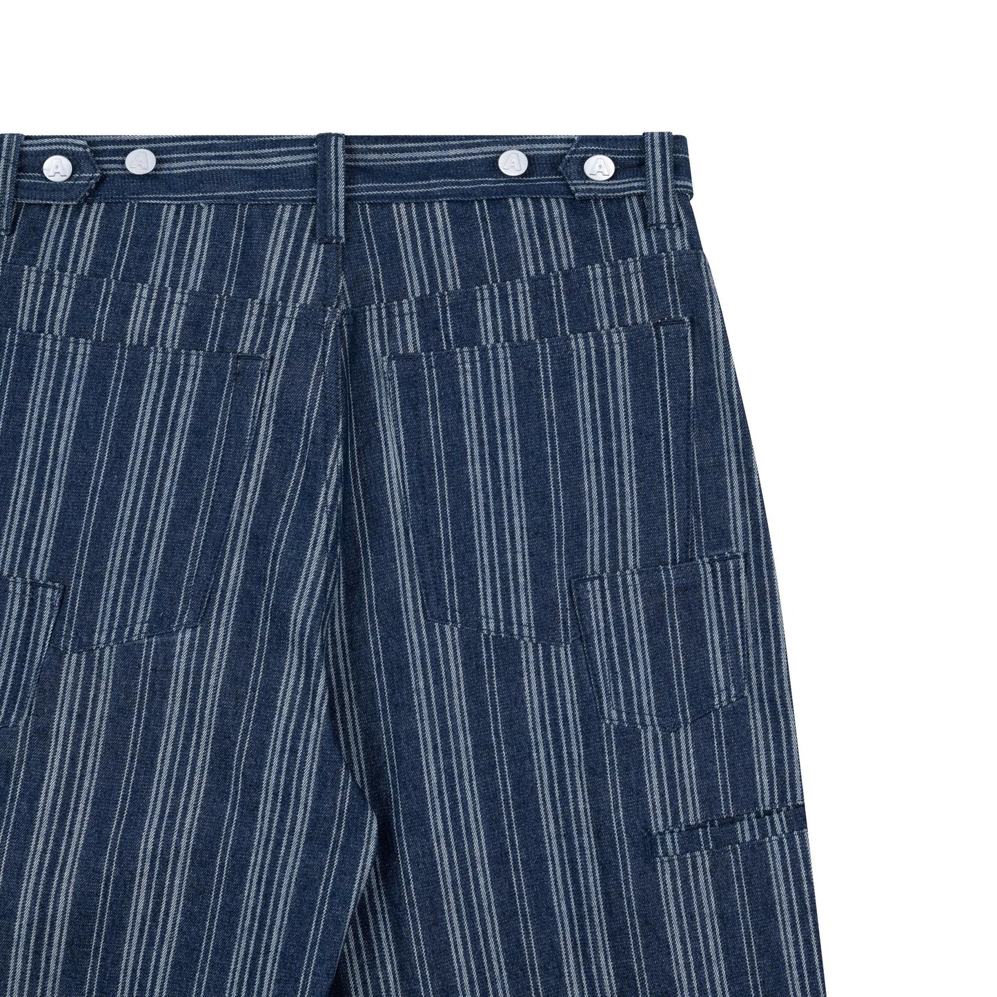 AA PLEATED DENIM PANTS // BLUE STRIPED