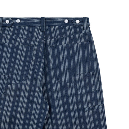 AA PLEATED DENIM PANTS // BLUE STRIPED