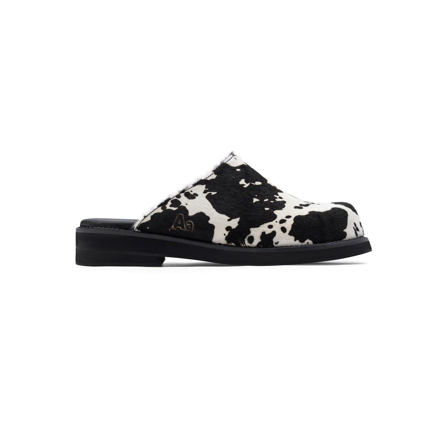 AA CLOG FUR LEATHER // BLACK MILCH COW