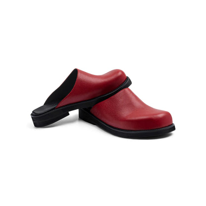 AA CLOG COW LEATHER // RED