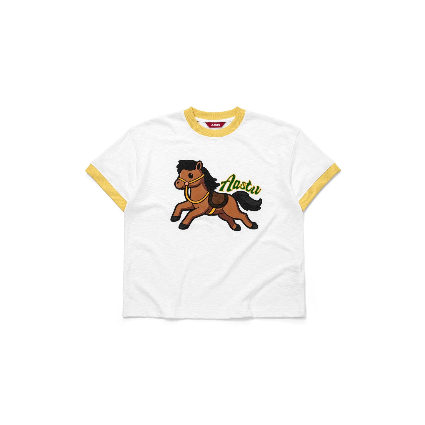 AA HORSE RINGER TEE // WHITE
