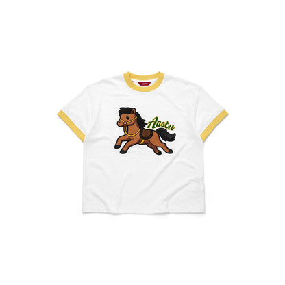 AA HORSE RINGER TEE // WHITE