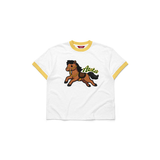 AA HORSE RINGER TEE // WHITE