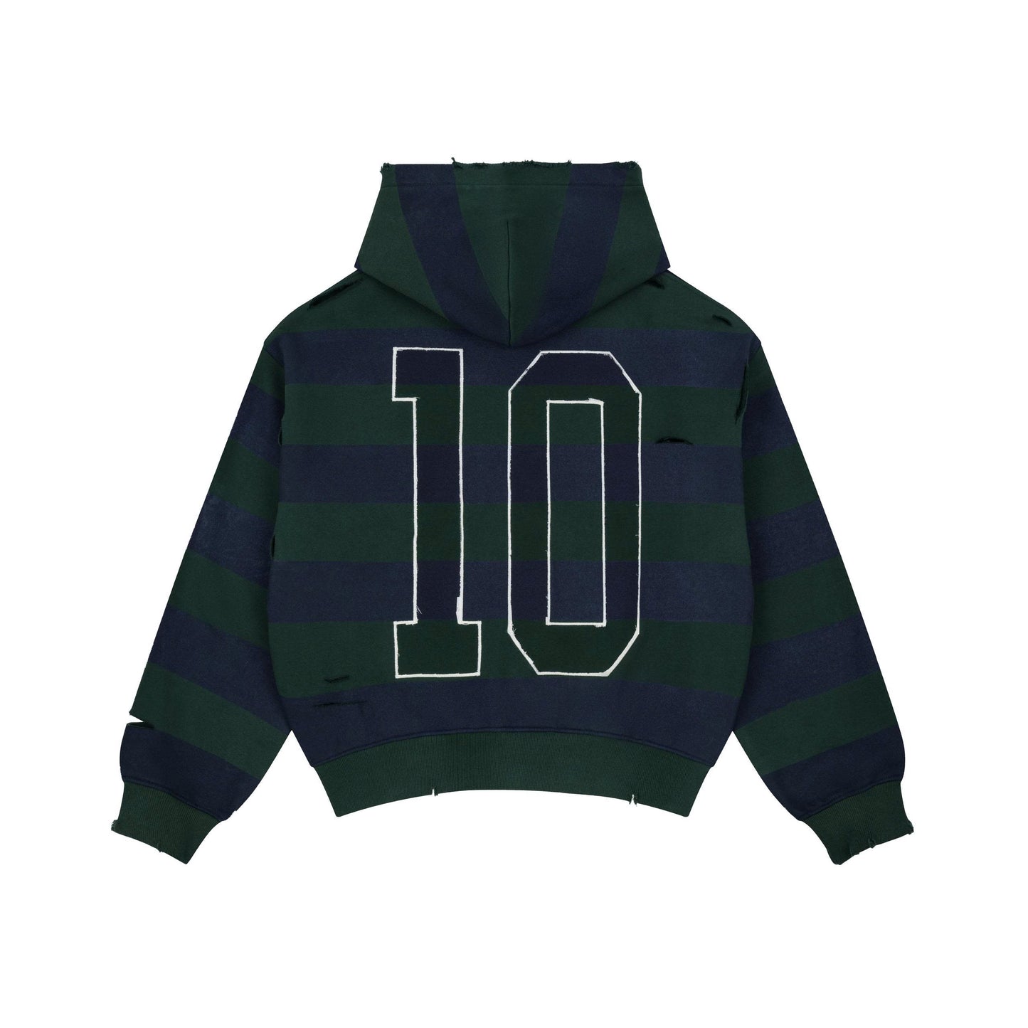 AA CLASSIC STRIPED NAVY HOODIE WASHED // GREEN